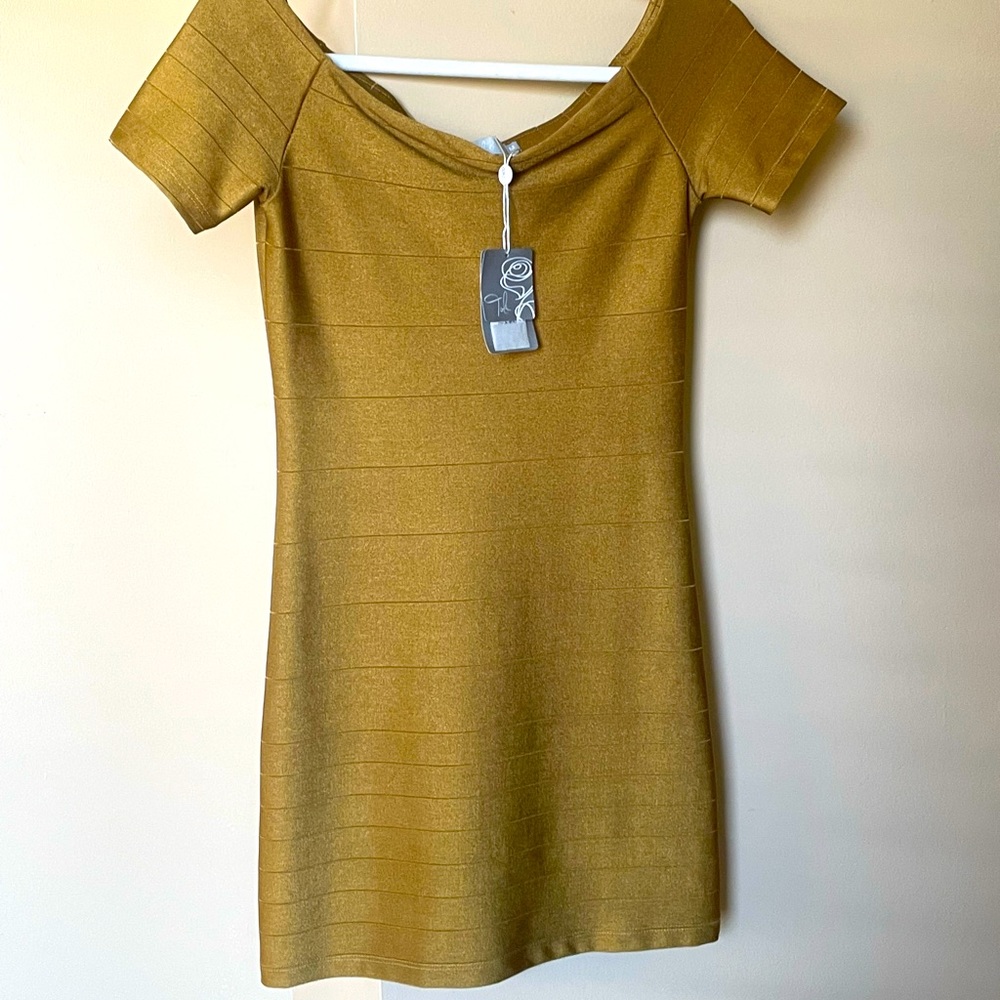 Toli Bandage Golden Dress